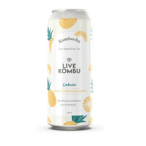 Kombucha CaribeÑa Anana Y Pimienta De Jamaica X 473 Ml - Live Kombu